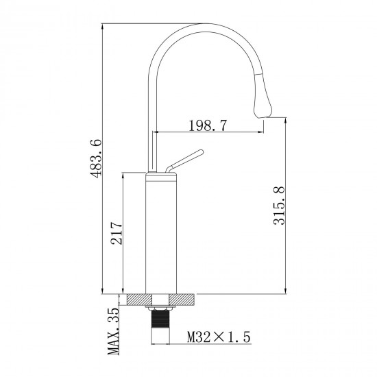 Solid Brass Matte Black 360° Swivel Spout Tall Basin Mixer Tap